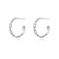 Vida Minimalist C Chain Earrings (Silver) image
