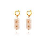Brynne 24K Jewel Embellished Pearl Drop Earrings image