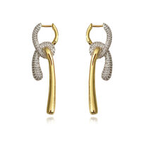 Aviva Two Tone Diamante Knot Earrings image