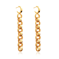 Orbit Modern Link Chain Drop Earrings image
