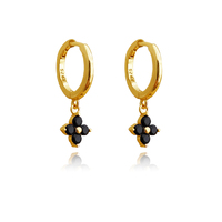 Fleur Noir CZ Drop Earrings image