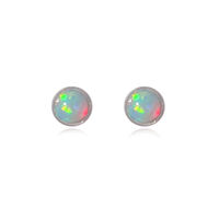 Lue Dainty Opal Stud Earrings (Silver) image