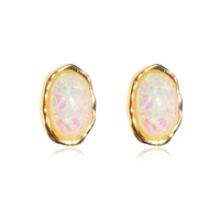 Alyn Artisan Opal Stud Earrings (Gold) image