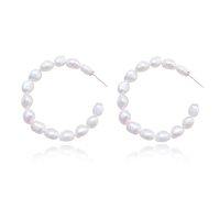 Regina Oversized Frehswater Pearl Hoop Earrings image