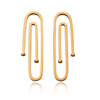 Daeja Modern Paper Clip Statement Earrings image