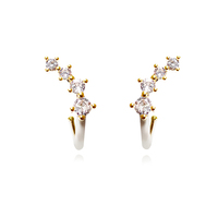 Gabrielle Pastel Diamante Climber Earrings (White) image