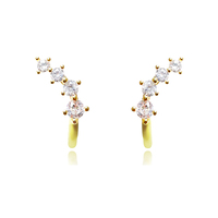 Gabrielle Pastel Diamante Climber Earrings (Yellow) image