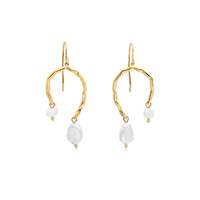 Everleigh Gold Pearl Arch Earrings image