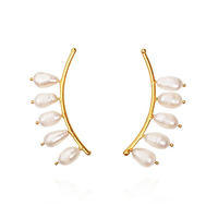 Le Beauté 24K Pearl Curve Earrings image