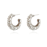 Lavine Artisan Freshwater Pearl Curve Earrings image