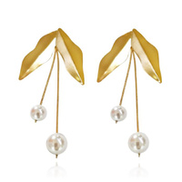 Marjorie 24K Artisan Gold Leaf Earrings image