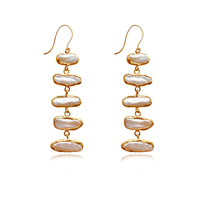 Maelynn 24K Artisan Pearl Drop Earrings image