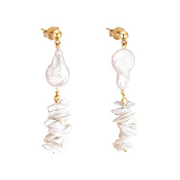 Cleo Mismatching Pearl Stack Earrings image