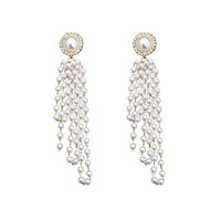 Gwen Vintage Pearly Tassel Earrings image
