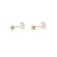 Ora Freshwater Pearl Stud Earrings (Gold Posts) image