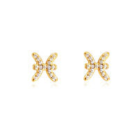 Pisces Artisan Zirconia Pavé Stud Earrings (Gold) image