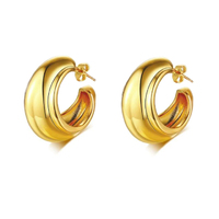 Blakely Chunky Gold Bowl Earrings image