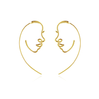 Vianca Artsy Face To Face Earrings (Gold)