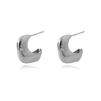 Draco Sculptural Puff Earrings (Silver) image