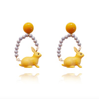 Aaliyah Handmade Artsy Rabbit Hoop Earrings image