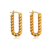 Charlee 18K Titanium Twisted Huggie Earrings image