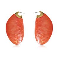 Raya Bold Arc Resin Drop Earrings (Sunset Peach) image