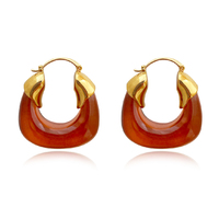 Ilona Artsy Resin Hoop Earrings (Amber) image
