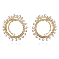 Mirabella Catwalk Diamante Statement Earrings (Gold)