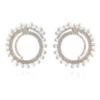 Mirabella Catwalk Diamante Statement Earrings (Silver) image