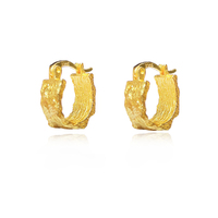 Olli Textured Sculpture Huggie Earrings (Gold Vermeil) image