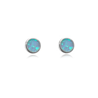 Miray Dainty Opal Stud Earrings (Silver)