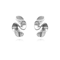 Fauve Artisan Sculptural Ruffle Earrings (Silver) image