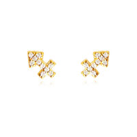 Sagittarius Artisan Zirconia Pavé Stud Earrings (Gold) image