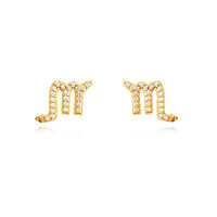 Scorpio Artisan Zirconia Pavé Stud Earrings (Gold) image