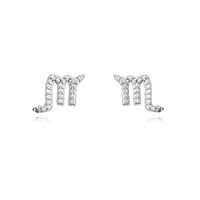 Scorpio Artisan Zirconia Pavé Stud Earrings (Silver) image