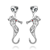Lexi Seahorse Rhinestone Drop Earrings image