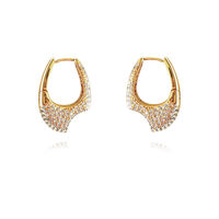 Marlowe Artisan Shard-Edge Diamante Huggie Earrings (Gold)