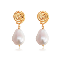 Aurelia 24K Baroque Pearl Drop Earrings image