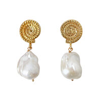 Aurelia 24K Baroque Pearl Drop Earrings (Imperfect No.3) image
