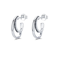 Demi Silver Double Loop Earrings image