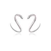 Cassidy Artisan Dainty Serpent Earrings - Silver image