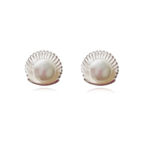 Triana Clam Pearl Stud Earrings