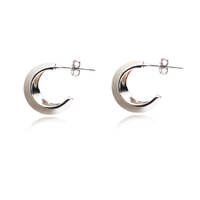 Estrid Solid Silver Bowl Hoop Earrings image