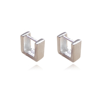 Amede Bright Silver Huggie Earrings image