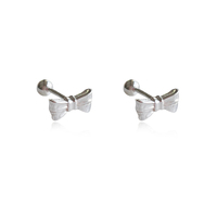 Perri Dainty Silver Bow Earrings image