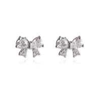 Dorita Dainty Zircon Bow Earrings image