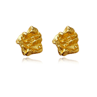 Imani Solid Sculpture Stud Earrings (Gold) image