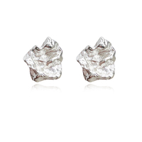 Imani Solid Sculpture Stud Earrings (Silver) image