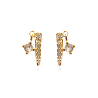 Crisann Diamante Spike Stud Earrings (Gold)
