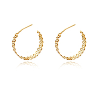 Janae 24K Artisan Golden Spring Hoop Earrings image
